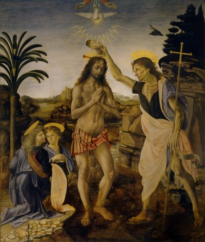 Kristi dåb, ca 1470-1475 af Leonardo da Vinci