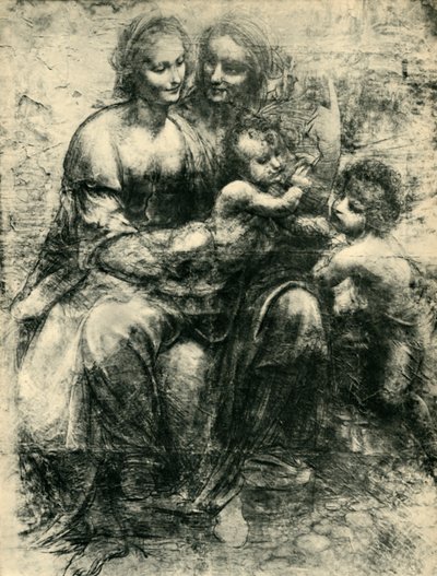 Jomfruen og barnet med Sankt Anne og Johannes Døberen, 1499-1500, 1943. af Leonardo da Vinci