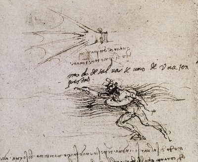 Palmen og bøjen, Codex Atlantic af Leonardo da Vinci
