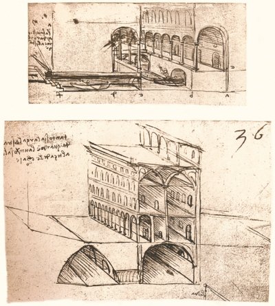 To planer for kanaler i en by, c1472-c1519 1883 af Leonardo da Vinci