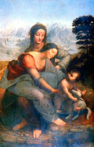 Jomfru og barn med Sankt Anne, 1502-1516 af Leonardo da Vinci