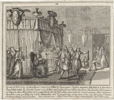 Peter den Stores død den 8. februar 1725 af Leonardus Schenk