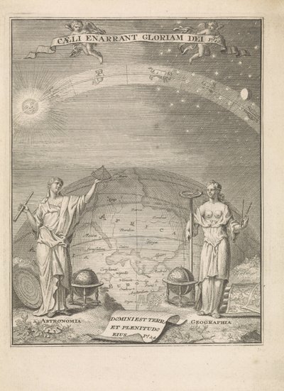 Astronomi og geografi med måleinstrumenter Caeli Anarrant Gloriam Dei Ps.10 (titel på objekt) Titelside til: 