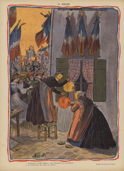 14. juli. Illustration til Le Rire af Leonce Burret