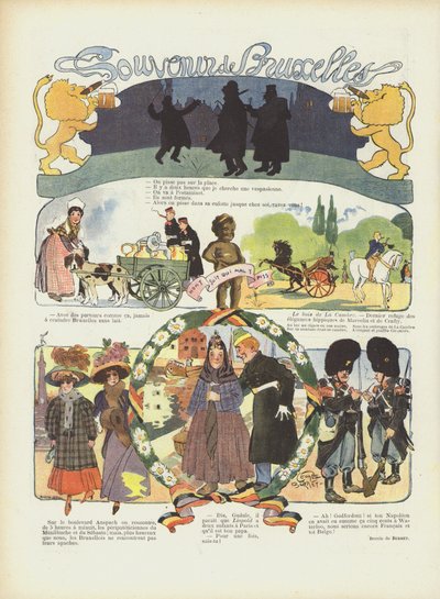 Souvenir fra Bruxelles. Illustration til Le Rire af Leonce Burret