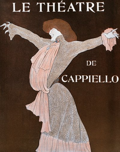Skuespillerinde Sarah Bernhardt (1844-1923), illustration af Leonetto Cappiello (1875-1942), fra det franske magasin Le Theatre, april 1903 af Leonetto Cappiello