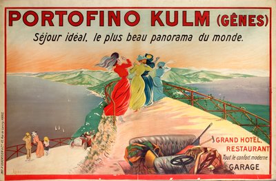 Reklameplakat for Portofino Kulm Hotel i Camogli, Italien, det 20. århundrede af Leonetto Cappiello