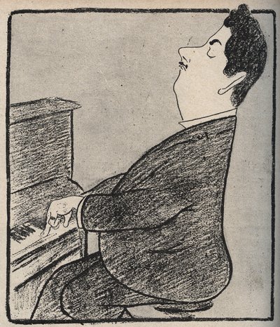 Portræt af Giacomo Puccini (1858-1924), italiensk komponist. Tegnefilm af Leonetto Cappiello - 1898 af Leonetto Cappiello