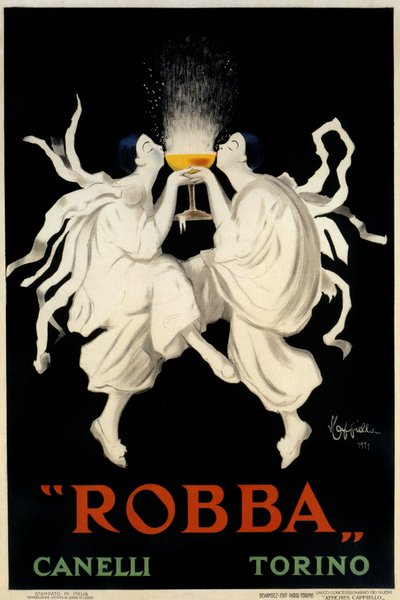 Plakatreklame for Spumante Robba Canelli, Torino, Italien, 1921 af Leonetto Cappiello