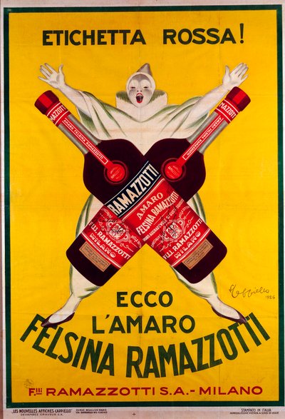 plakat for drinken Amaro (Amer) felsina Ramazzotti af Leonetto Cappiello