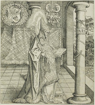 Saint Emesbertus, fra Saints forbundet med Habsburg-huset af Leonhard Beck
