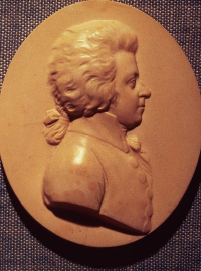 Portrætmedaljon af Wolfgang Amadeus Mozart (1756-91) af Leonhard Posch