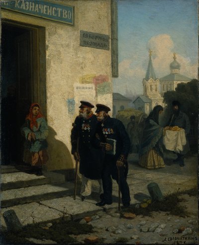 Pensionsdagen, 1878 af Leonid Ivanovich Solomatkin