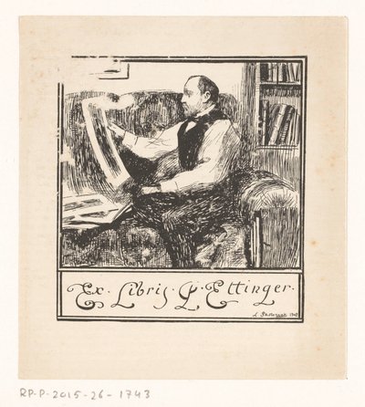 Ex libris af Pawel Ettinger af Leonid Osipovisch Pasternak