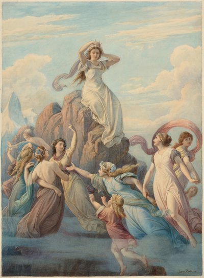 Berglied Mountain Song efter Friedrich Schiller, 1881. af Leopold Bode