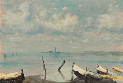 Udsigt over Venedig fra Mestre (lagunelandskab) af Leopold Carl Muller