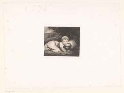 Prinsesse Sophia Matilda af Gloucester med sin hund af Leopold Flameng