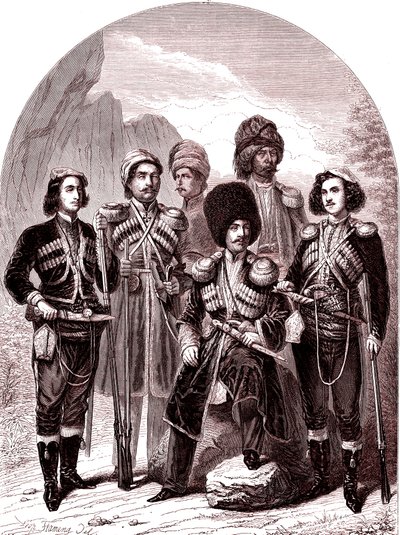Transkaukasen og Georgien.Rusland i 1865. (Gravering) af Leopold Flameng