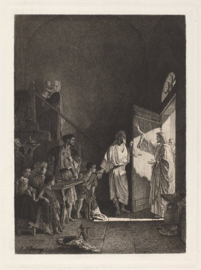 En Scene fra Det Nye Testamente af Leopold Flameng, after Alexandre Bida