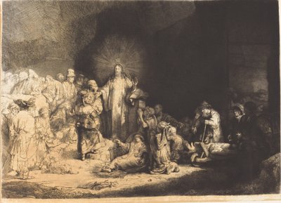 Christ Preaching (The Hundred Guilder Print) af Leopold Flameng after Rembrandt van Rijn