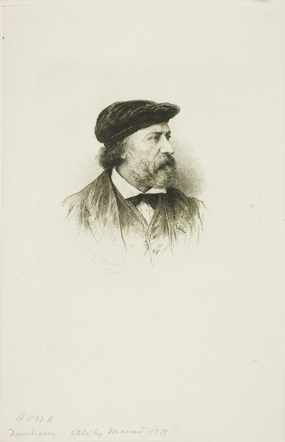 Portræt af Daubigny af Leopold Massard