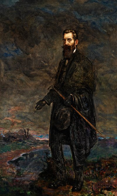 Portræt af Theodor Herzl (olie på lærred) af Leopold Pilichowski