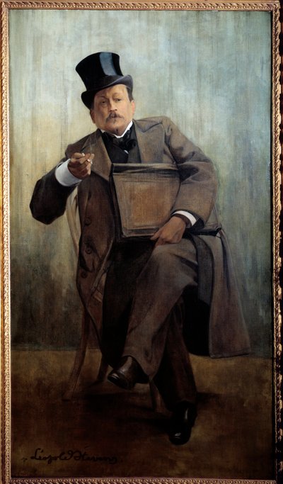 Portræt af Georges Courteline (1858-1929) forfattermaleri af Leopold Stevens (1866-1935) 20. århundrede søn. 1,6x0,8 m Paris, Musee Carnavalet - Portræt af Georges Courteline (1858-1929), forfatter. Maleri af Leopold Stevens (1866-1935), 20. århundrede. 1, af Leopold Stevens