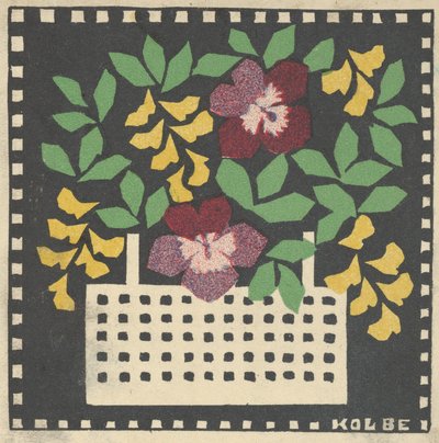 Kurv med blomster, 1907. af Leopoldine Kolbe