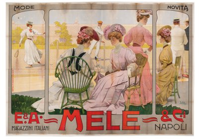 Reklameplakat for varehuset Mele i Napoli af Leopoldo Metlicovitz