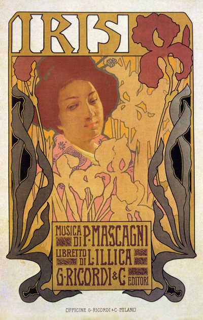 Iris, plakat for opera af Pietro Mascagni af Leopoldo Metlicovitz