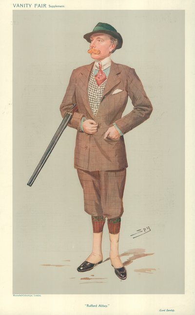 Lord John Savile, Rufford Abbey, 15. april 1908, Vanity Fair tegnefilm af Leslie Matthew Ward