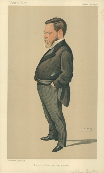 Mr Charles Scotter, London and Souther Western Railway, 4. april 1891, Vanity Fair tegneserie af Leslie Matthew Ward