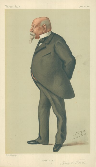Mr Samuel Ward, Onkel Sam, 10. januar 1880, Vanity Fair tegneserie af Leslie Matthew Ward
