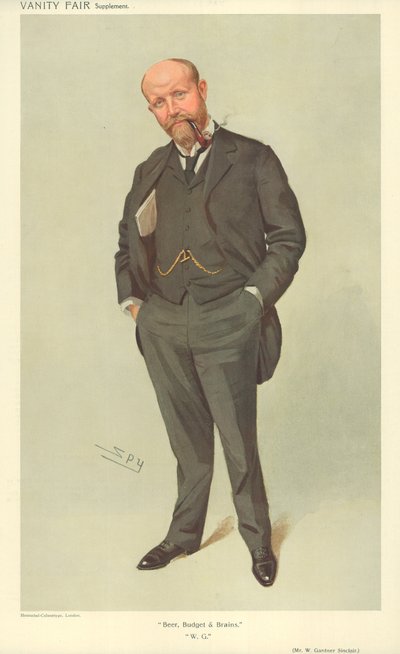 Mr W Gardner Sinclair, Beer Budget and Brains, 21. juli 1909, Vanity Fair tegneserie af Leslie Matthew Ward