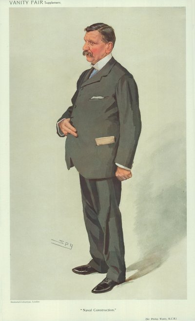 Sir Philip Watts, Naval construction, 7. april 1910, Vanity Fair tegneserie af Leslie Matthew Ward