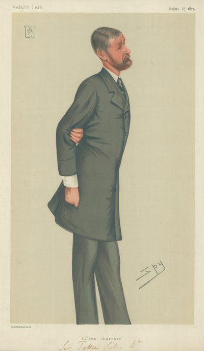 Sir Tatton Sykes, Fifteen churches, 23. august 1879, Vanity Fair-tegneserie af Leslie Matthew Ward