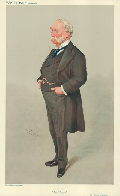 Sir Thomas Wrightson, Tariff Reform, 6. maj 1908, Vanity Fair tegnefilm af Leslie Matthew Ward