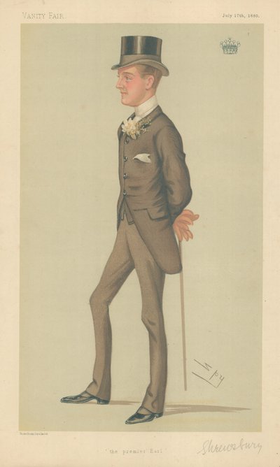 The Earl of Shrewsbury and Talbot, The Premier Earl, 17. juli 1880, Vanity Fair tegnefilm af Leslie Matthew Ward