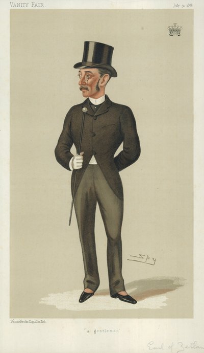 The Earl of Zetland, a gentleman, 31. juli 1886, Vanity Fair tegneserie af Leslie Matthew Ward