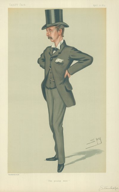 The Hon Edward Stanhope MP, Den unge mand, 12. april 1879, Vanity Fair tegneserie af Leslie Matthew Ward