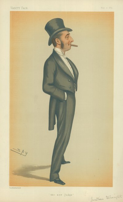 The Hon Mr Justice Straight, Den nye dommer, 10. maj 1879, Vanity Fair tegneserie af Leslie Matthew Ward