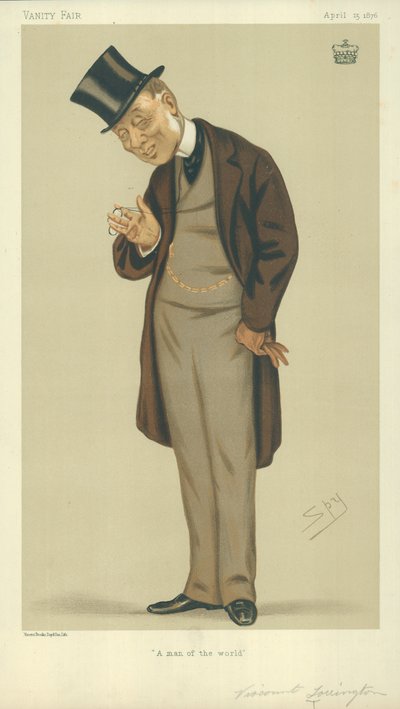 Viscount Torrington, A man of the world, 15. april 1876, Vanity Fair tegneserie af Leslie Matthew Ward