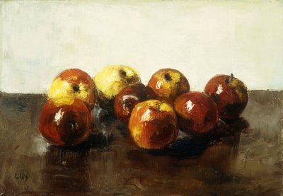 Et stilleben af æbler, af Lesser Ury