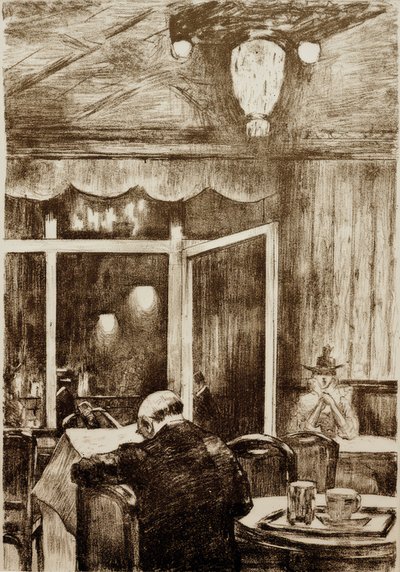 Aften på Café Bauer af Lesser Ury