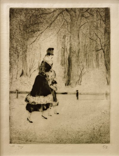 Dame med barn i zoologisk have af Lesser Ury