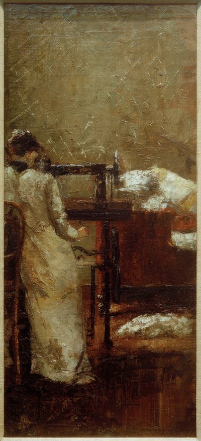 Kvinde ved symaskinen af Lesser Ury