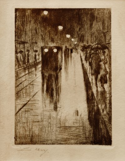Leipziger Strasse i regnen af Lesser Ury