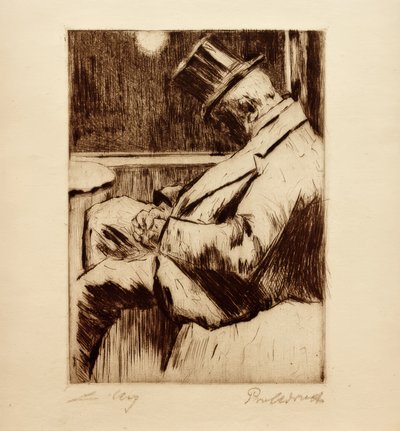 Morgenstemning: Sovende herre med høj hat af Lesser Ury