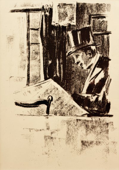 Avislæser med cylinder af Lesser Ury