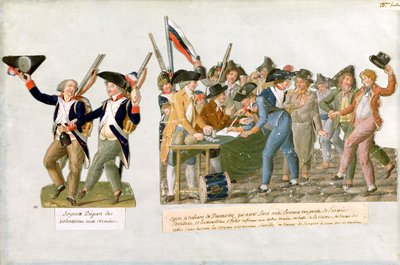 Glædelig afgang af hærens frivillige af Lesueur Brothers